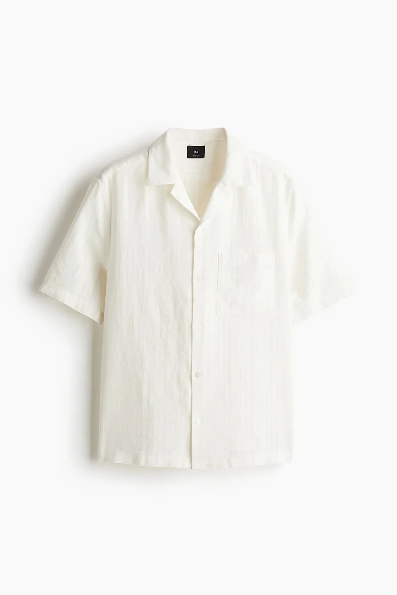 H&M Regular Fit Linen-blend resort shirt