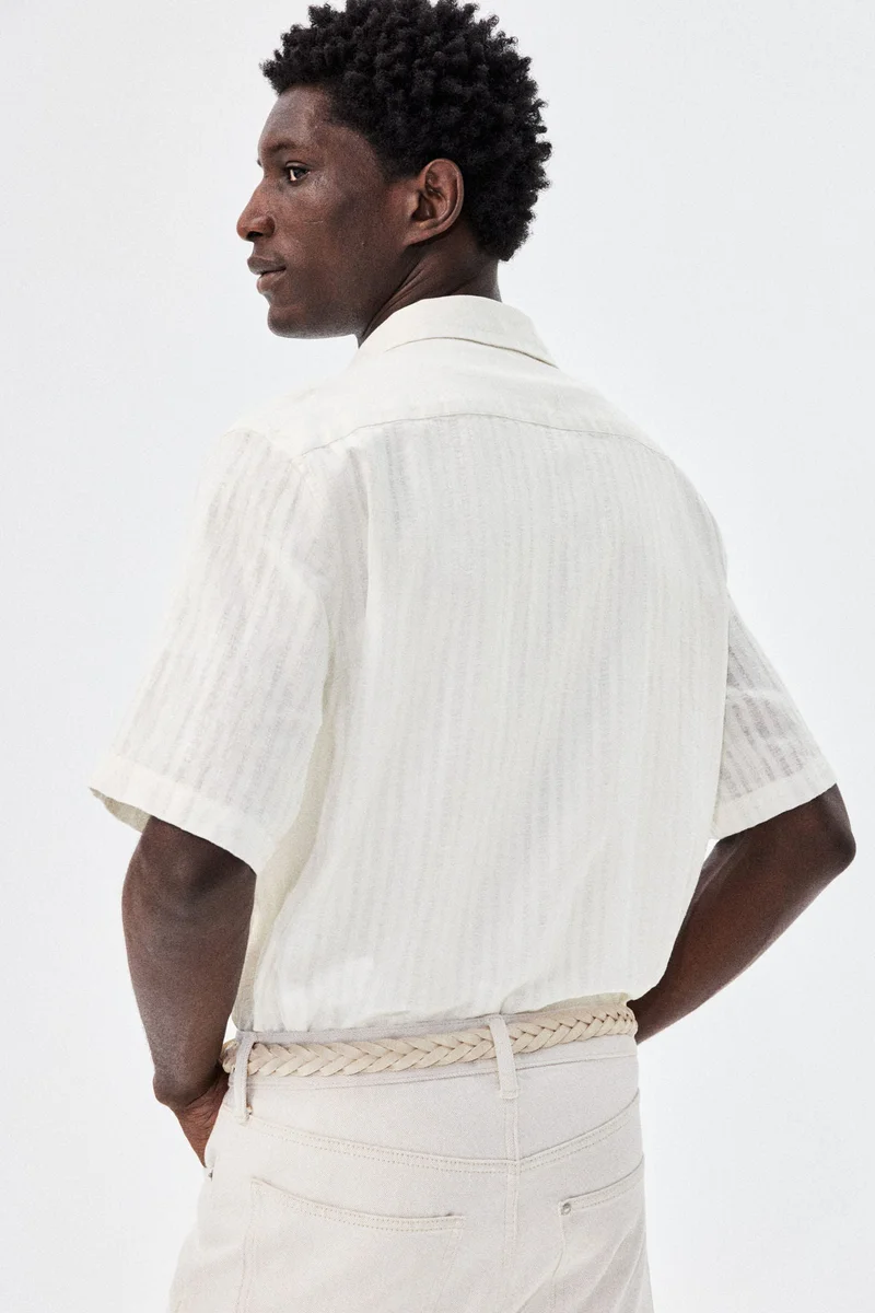 H&M Regular Fit Linen-blend resort shirt