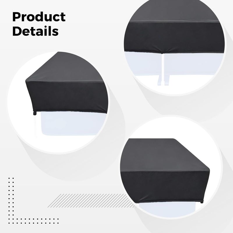 10X6 Ft Rectangular Frame Pool Cover, Above Ground, 210D Oxford Cloth for Waterproof Dustproof Sun Protection, with Drawstring, Gray, 102.7 X 67.7 X 11.8 in, 260.8 X 172 X 30 Cm - Image 4