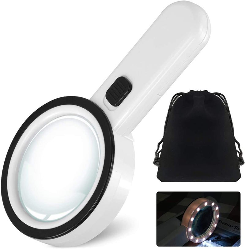 Gopendra Magnifying Glass with Light,12 Bright LED Magnifier,30X Reading Magnifying Glass (m.glass-30x) - Image 3