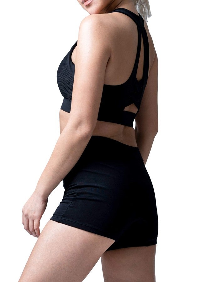 Goat Union Overnight Period Shorts for Women - 2" Absorbent Sleep Period Boyshorts Heavy Flow Black - Image 1
