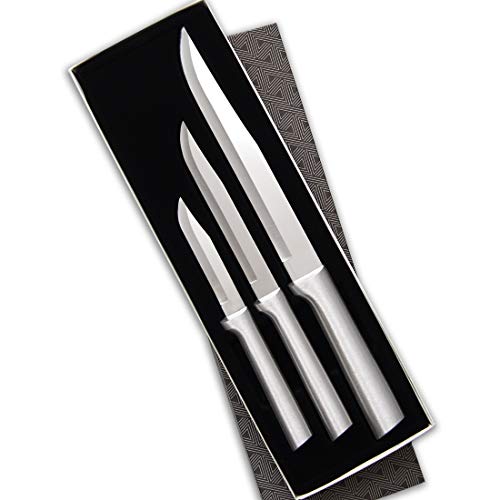 Rada Cutlery 3-Piece Housewarming Knife Gift Set, Made in USA, Silver Handles - Image 1