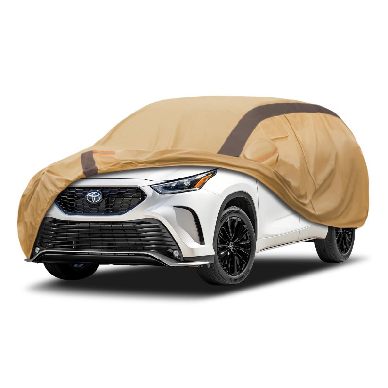 FSGRICH Highlander Car Cover Waterproof All Weather Compatible with Toyota Highlander 20072024 Outdoor Dustproof AntiUV Sun Rain Protection Full Exterior Cover