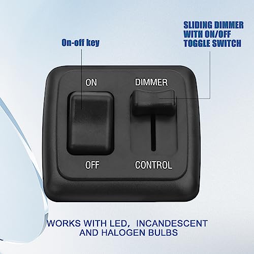 FBULWSEC RV Led Dimmer Switch 12 Volt, 12V Rv Light Led Dimmer Switch, Toggle Dimmer Switch DC High Side Light Dimmer Switch for Dimmable LED Halogen, Incandescent - RV, Auto, Truck, Marine, and Strip Lighting - Image 3