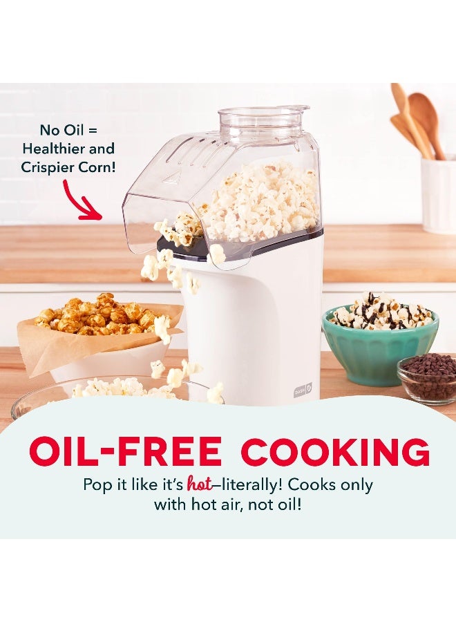 DASH Hot Air Popcorn Popper Maker with Measuring Cup to Portion Popping Corn Kernels  Melt Butter 16 Cups  White - Image 2