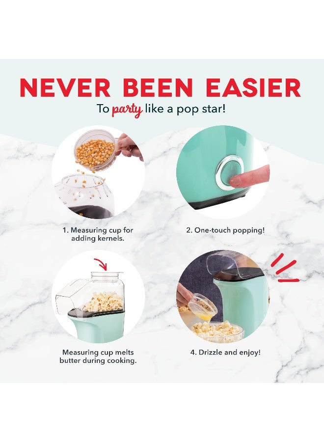 DASH Hot Air Popcorn Popper Maker with Measuring Cup to Portion Popping Corn Kernels  Melt Butter 16 Cups  White - Image 3