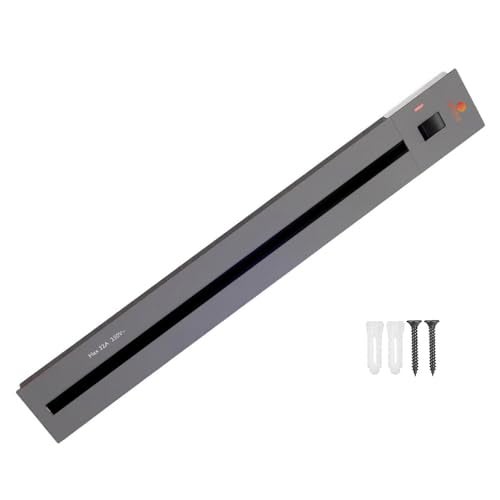 Adivaa Adjustable Plug-in Power Track | Electrical Movable Sliding Rail Socket Power Track | Concealed Wall Mounted Extension for Home, Office, Multiple Tabletop Outlets 1 Year Warranty (Grey, 60cm) - Image 1