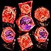 ORIFANTOU Magic Golden Ring DND Dice Set Sharp Edge Red Gaze Eye Resin Dice with Box for use with RPG DD Tabletop Games Lord D and D Polyhedral Dice Set - Image 4