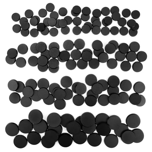 FIGURESLAB 100PCS 25mm 285mm 32mm 40mm Mix Black Round Miniature Bases Model Base for Gaming Miniatures or Wargames Table Top Games - Image 1