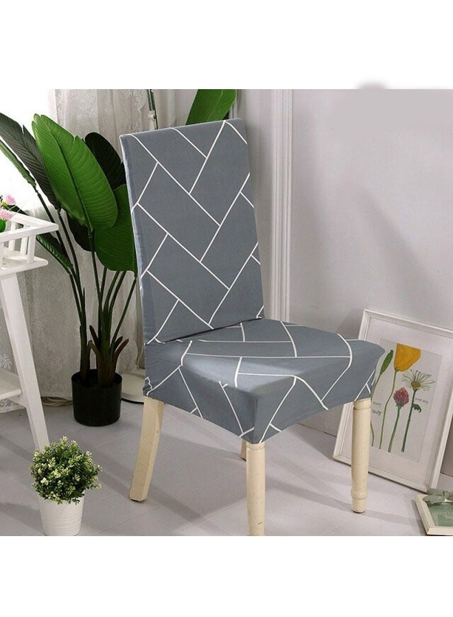 رافين تصميم هندسي غرفة الطعام مأدبة الزفاف كرسي مرن كبير Slipcover غطاء كرسي مط الظهر عالية الظهر غطاء كرسي - Image 2