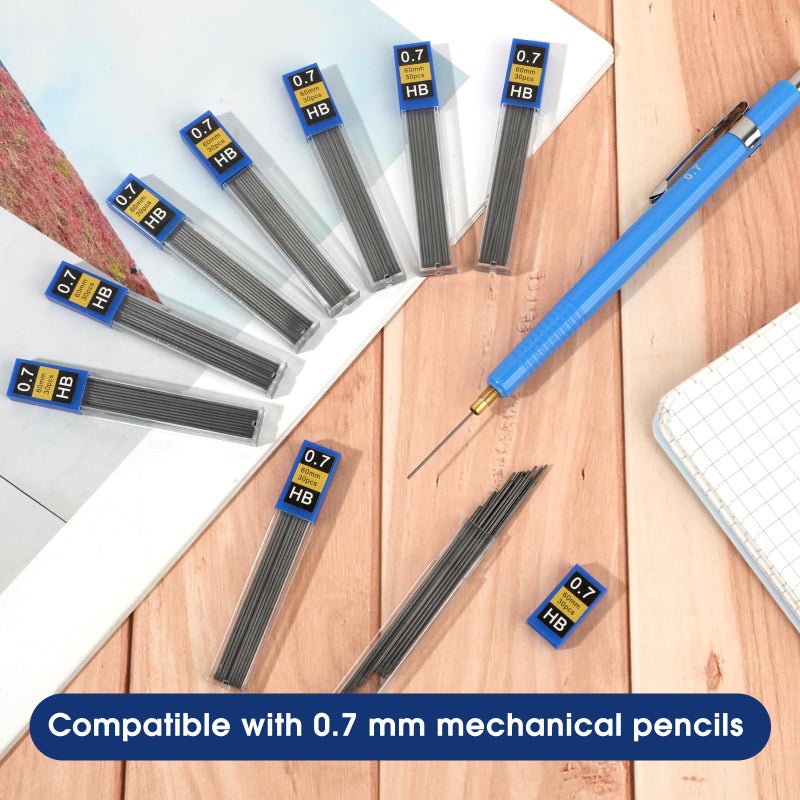 Opvixi 720 pcs 0.7 mm Lead Refills, Mechanical Pencil Lead HB, Break Resistant Pencil Refills, Black, 24 Tubes, 30 Pieces per Tube - Image 3
