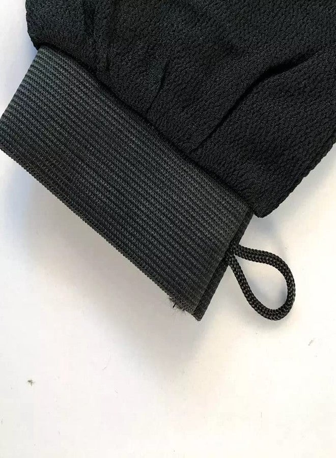 Mluffy Shower Scrub Gloves Body Facial Tan Massage & Dead Skin Removal Mitt for Body Cleaning (Black) (2) - Image 3