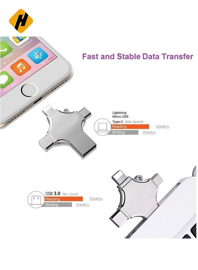 HuHa High Speed 4 In 1 Multi-function OTG USB Flash Drive Type-C Pen drive 3.0 Memory Disk For iPad Android iOS PC 64G  - Image 4