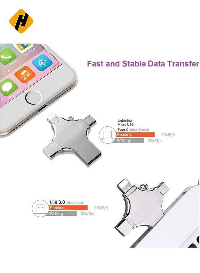 HuHa High Speed 4 In 1 Multi-function OTG USB Flash Drive Type-C Pen drive 3.0 Memory Disk For iPad Android iOS PC 64G  - Image 5