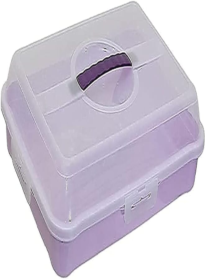 Yasin plastic cake case with lid - multicolor