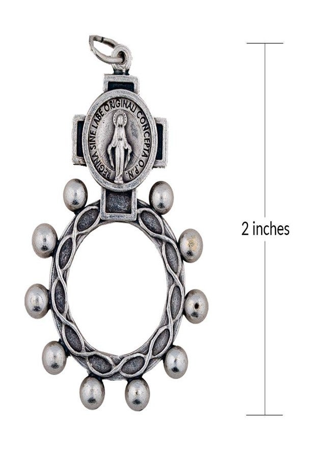 Vatican Imports Miraculous Medal Rosary Ring | Our Lady Mary Madonna Rosary Ring | Beautiful Detail on Both Sides | Durable Pewter Metal | Christian Jewelry - Image 4