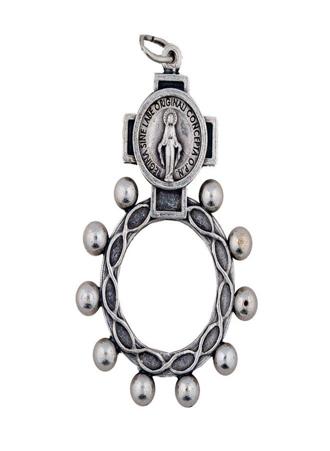 Vatican Imports Miraculous Medal Rosary Ring | Our Lady Mary Madonna Rosary Ring | Beautiful Detail on Both Sides | Durable Pewter Metal | Christian Jewelry - Image 2