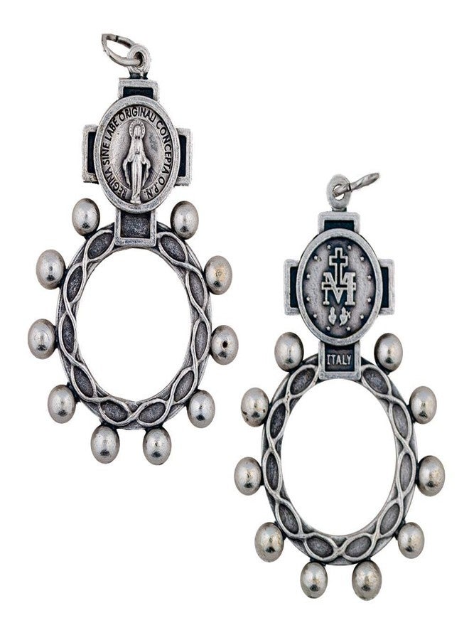 Vatican Imports Miraculous Medal Rosary Ring | Our Lady Mary Madonna Rosary Ring | Beautiful Detail on Both Sides | Durable Pewter Metal | Christian Jewelry - Image 5
