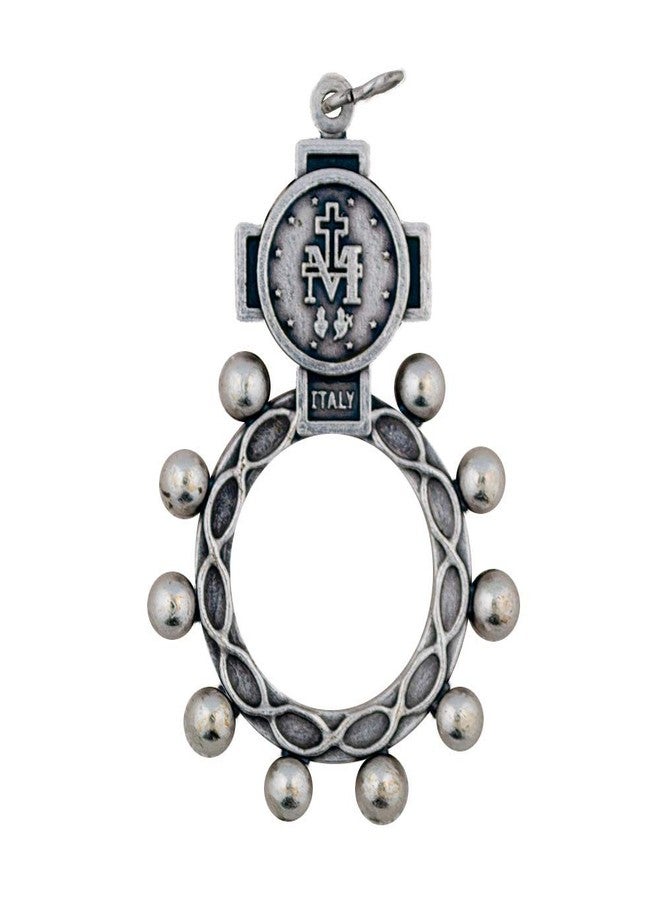 Vatican Imports Miraculous Medal Rosary Ring | Our Lady Mary Madonna Rosary Ring | Beautiful Detail on Both Sides | Durable Pewter Metal | Christian Jewelry - Image 3