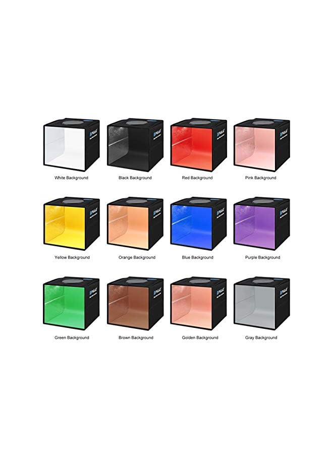 PROMASS Box Set Portable Folding Photo Lighting Modifier Photography Tent Box with 12 Colors Backdrops - Image 5