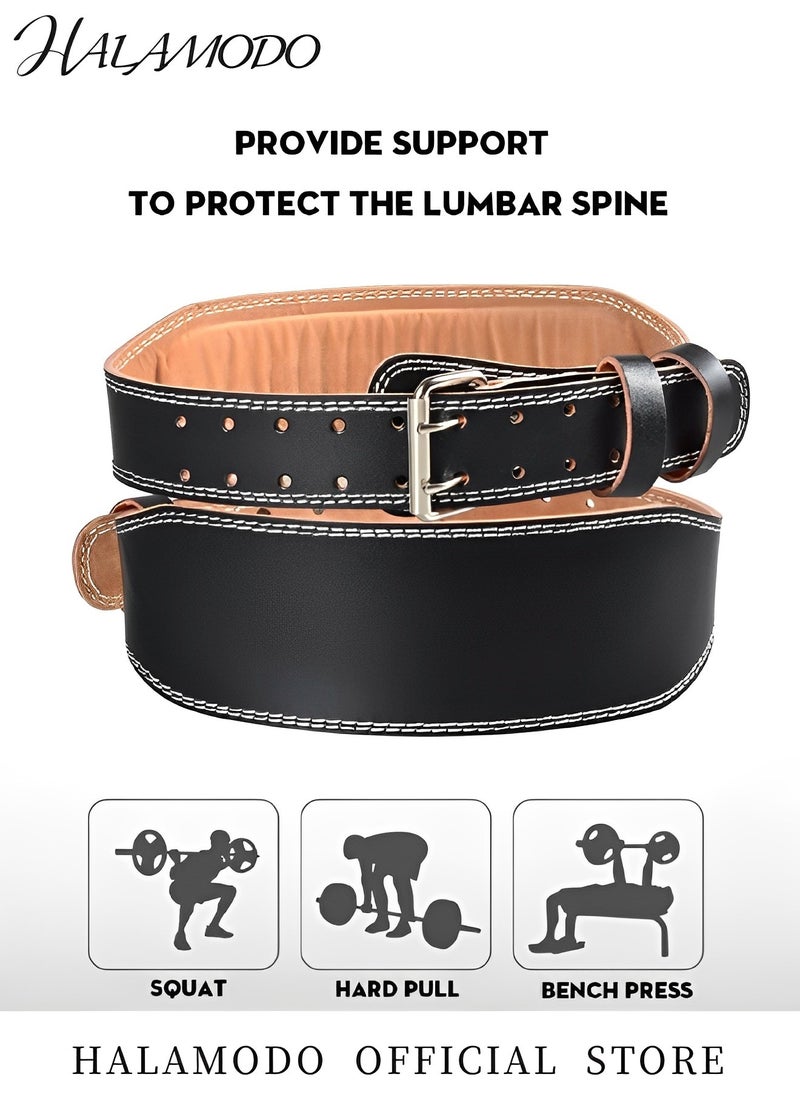 HALAMODO - Weight Lifting Belt Wide Weight Belt Adjustable Waist Belt Lower Back Lumbar Support for Squat & Hard Pull & Bench Press Strength Training Functional Fitness for Men & Women - Image 1