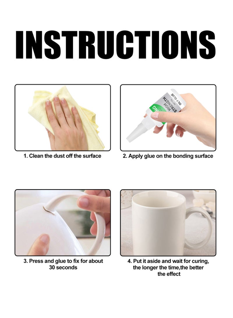 JUE-FISH Multi-functional Adhesive, Transparent, Quick-Drying Oil-Based Adhesive, Suitable for Bonding Wood, Glass, Ceramics, Masonry, Jewelry, Hair Clips, Leather, Acrylic, Phone Cases, Nail Art Supplies, Diamond Jewelry, Etc. Capacity: 50g - Image 2