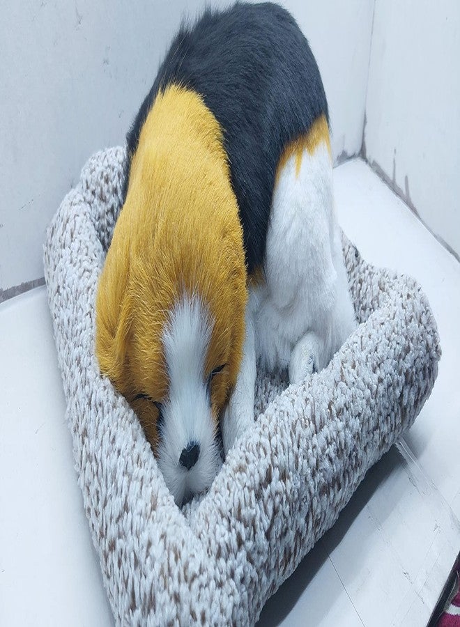 Car Sajawat Sleeping Dogs on Pad Decorations Furnishing Article and Craft 1 Pcs Sleeping Dog with a Mat. - Image 2