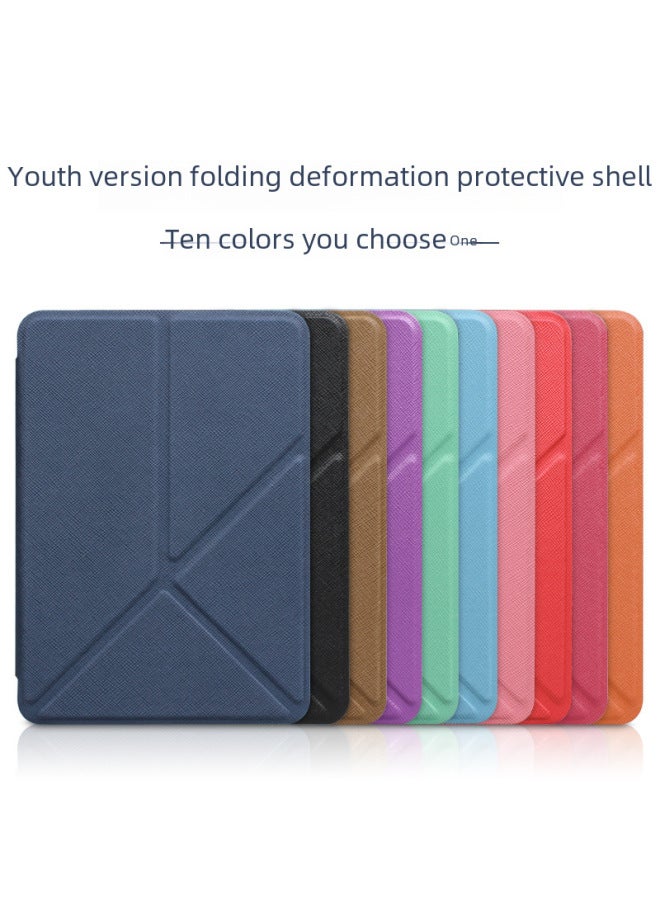 Foldable Transformable Protective Cover For Kindle 2022 2019 Youth Edition Leather Case Kpw54321 Digital Computer Tablet Cover-Color:Red-Applicable Model:kpw123/958 Deformation - Image 3