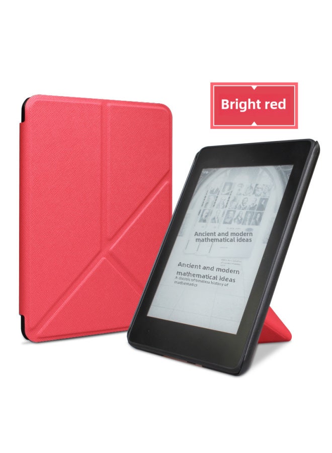 Foldable Transformable Protective Cover For Kindle 2022 2019 Youth Edition Leather Case Kpw54321 Digital Computer Tablet Cover-Color:Red-Applicable Model:kpw123/958 Deformation - Image 1