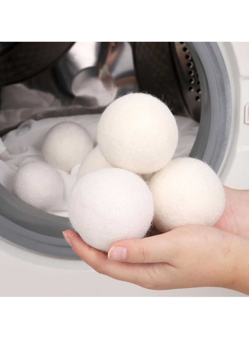 SYOSI Wool Dryer Balls 6 Pack, Laundry Reusable Reduce Clothing Wrinkles, Wool Balls for Dryer, Natural Fabric Softener, New Zealand Wool, Saving Drying Time, Lint Free, Anti Static, Dryer Balls for Dryers  - Image 4