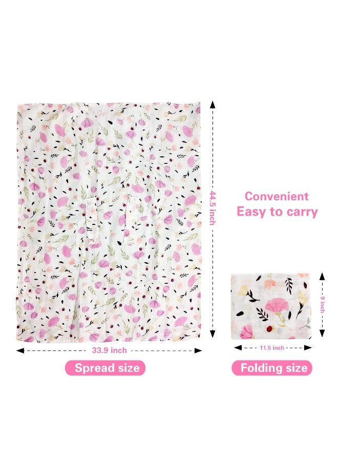 Metplus غطاء مقعد السيارة للأطفال من موسلين، غطاء مقعد السيارة للأطفال من متبلس - مناسب عالميًا واسع جدًا، خفيف الوزن وقابل للتنفس وناعم للفتيات هدية استحمام (زهور بنفسجية) - Image 5