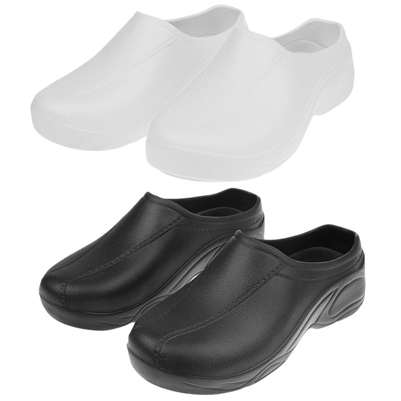 Garden Clog: White Size 42 Waterproof Lightweight EVA Slip-On - Anti-Slip Sole Removable Insole Clog Slippers for Indoor Outdoor Home Work Use - Image 3