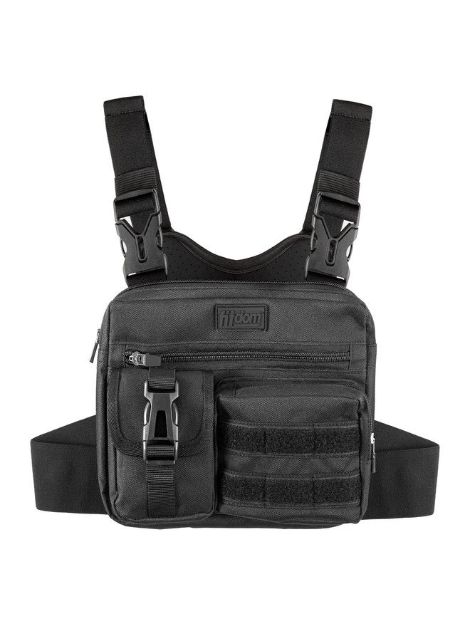Fitdom Tactical Inspired Lightweight Running Chest Pack For Men With Built-In Phone Holder. A Sports Utility Rig Vest Made For Workouts And Outdoor - Image 1