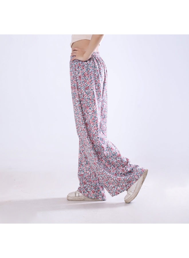 BEBO Women's printed drawstring pants, free size, fits approximately 60-85 kg_Pink  - Image 2