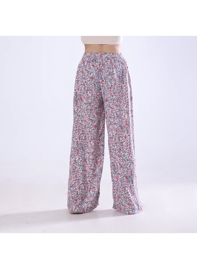 BEBO Women's printed drawstring pants, free size, fits approximately 60-85 kg_Pink  - Image 3