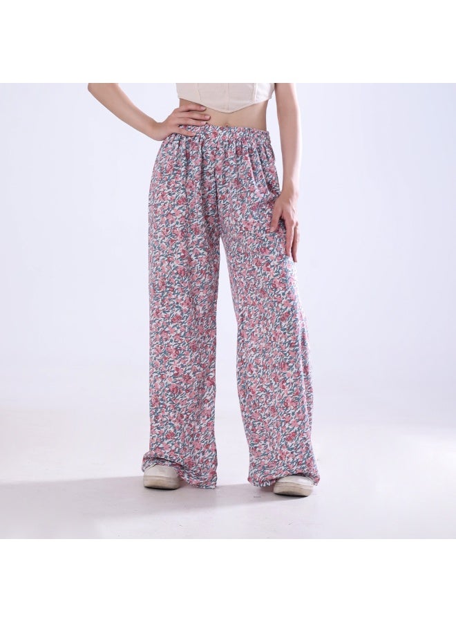 BEBO Women's printed drawstring pants, free size, fits approximately 60-85 kg_Pink  - Image 1