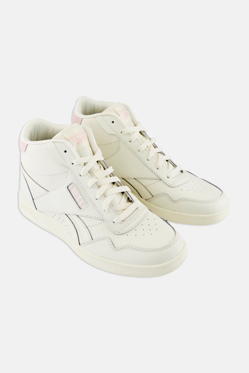 Reebok Women Club High Top Lace Up Tennis Shoes, Off White  - Image 1