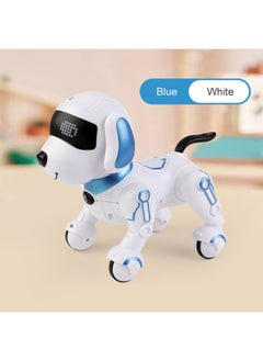Generic Products Children Remote Control Intelligent Stunt Remote Control Robot Dog Handstand Music Dancing Bionic Programming Robot Dog-Color:White Blue ]-Specifications:Standard Single Battery  - Image 1