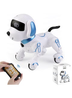 Generic Products Children Remote Control Intelligent Stunt Remote Control Robot Dog Handstand Music Dancing Bionic Programming Robot Dog-Color:White Blue ]-Specifications:Standard Single Battery  - Image 2