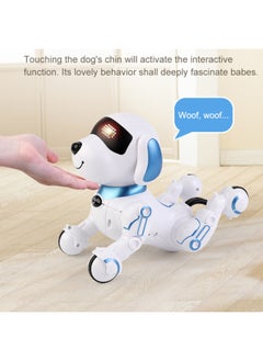 Generic Products Children Remote Control Intelligent Stunt Remote Control Robot Dog Handstand Music Dancing Bionic Programming Robot Dog-Color:White Blue ]-Specifications:Standard Single Battery  - Image 3