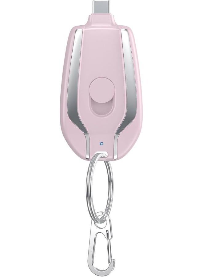 1500mAh Type-C Mini Power Emergency Pod, Keychain Portable Charger, Ultra-Compact External Fast Charging Power Bank Battery Pack, Key Ring Cell Phone Charger  - Image 1