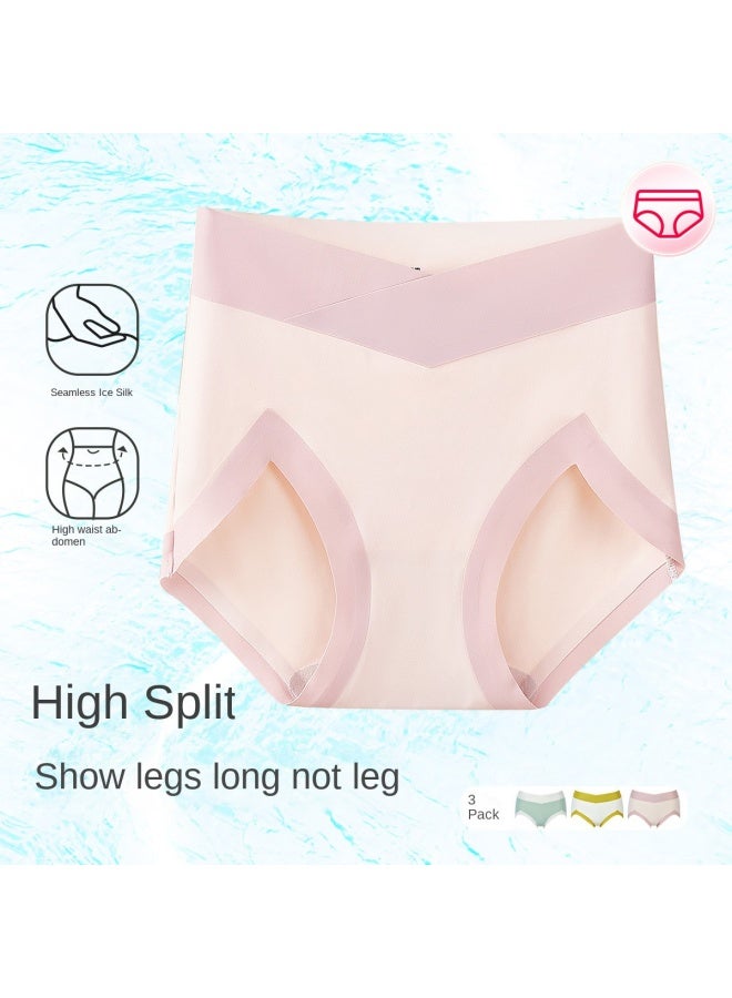 Fenton حزمة 3 سراويل داخلية عالية الخصر مضادة للبكتيريا للنساء بتصميم كتلة ألوان جديدة - Image 3