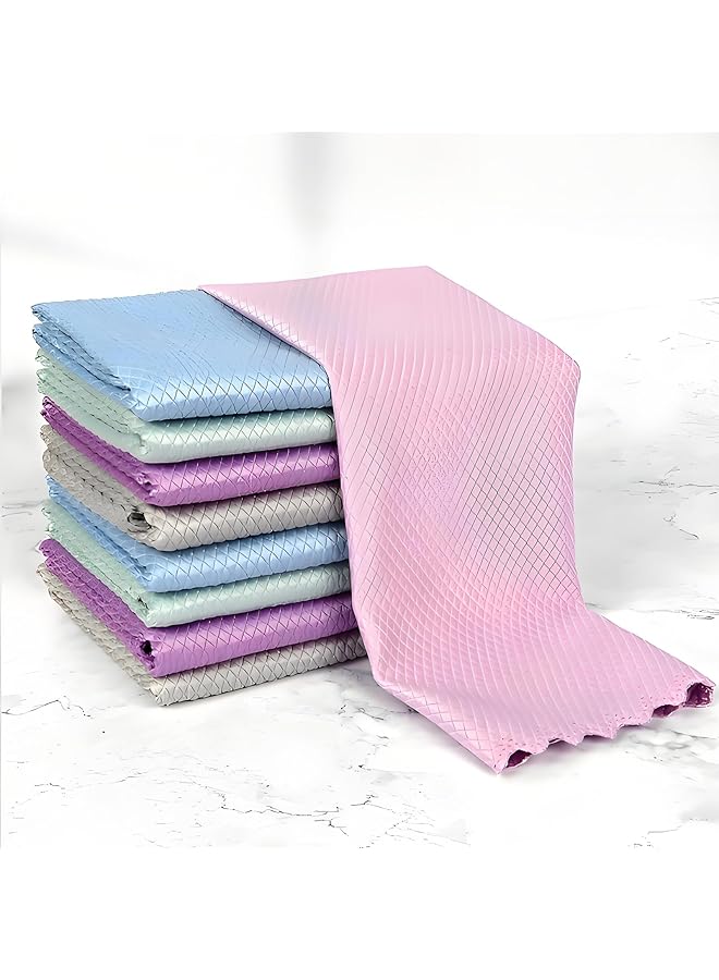 promass Window Cleaning Cloth, Window cleaning tool with fish scale pattern design，Streak-Free Window & Glass Cleaner（3PCS）, for Household, Car Window & Surface Cleaning, Colors in Random - Image 1