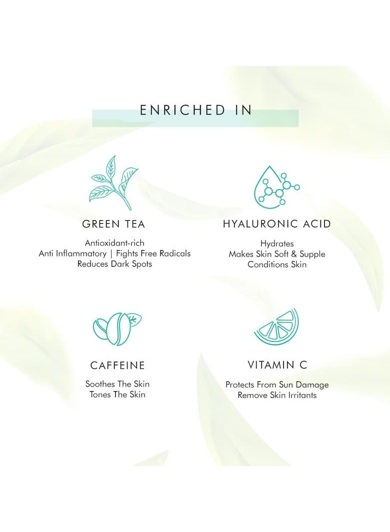 إم كافيين سيروم ترطيب الوجه بالشاي الأخضر لبشرة متوهجة بفيتامين ج وحمض الهيالورونيك | يقلل من البقع الداكنة والتصبغات ويمنع تلف البشرة بسبب أشعة الشمس | للرجال والنساء | 72 ساعة ترطيب | 40 مل - Image 3