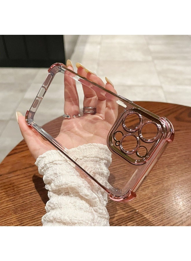 NIBEMINENT Four Corner Thickening Anti Fall Protective TPU Case Cover For iPhone 15, Rose Gold