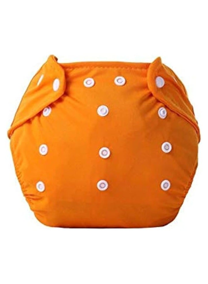 Adjustable Cotton Pocket Diapers Reusable Washable for Babies, Infants and Toddlers 0-3 Years (orange) - Design may vary.- Design may vary.  - Image 1