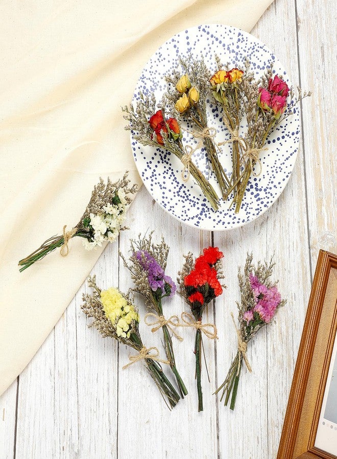 PATIKIL Mini Dried Flower Bouquet, 10 Pcs Rose Natural Wildflower with Stem Decor Baby's Breath Boho Floral Plant Flower for Crafts DIY Photo Props Gift Wedding Decor, Red - Image 4