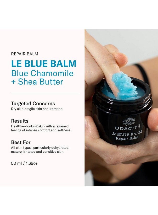 Odacite Skin Care Face Moisturizer Leblue Balm Repair Balm Blue Chamomile & Shea Butter Multipurpose Antiaging For Soft Healthy & Nourished Skin Mature Dry Or Sensitive Skin - Image 3