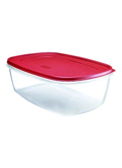Rubbermaid Dishwasher and Microwave Safe Food Storage Container Clear and Red 2.5 Gal 6137756  - Image 1