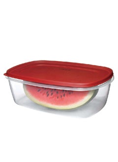 Rubbermaid Dishwasher and Microwave Safe Food Storage Container Clear and Red 2.5 Gal 6137756  - Image 2